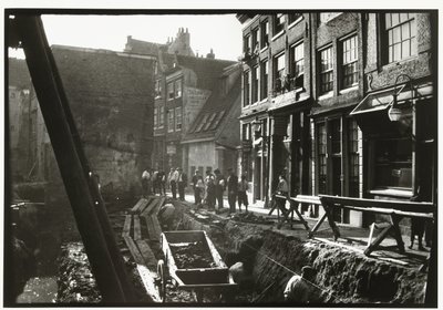 Construction Workers in and on a Construction Pit at Nieuwendijk in Amsterdam by George Hendrik Breitner