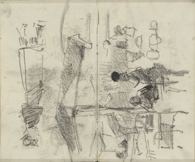 Figures, Possibly at a Market or Establishment by George Hendrik Breitner
