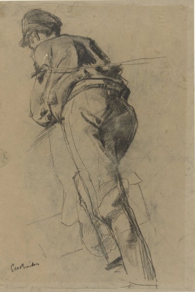 Man Walking Forward, Pulling by George Hendrik Breitner