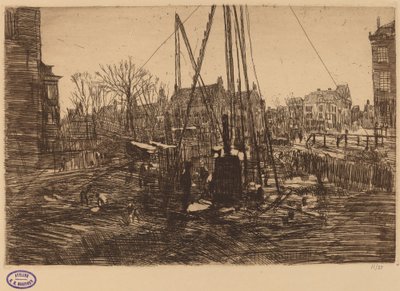 Scene in a Dutch City with Pile Driver in Foreground by George Hendrik Breitner