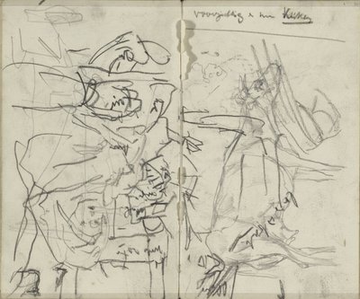 Study Sheet with Figures and a Cow by George Hendrik Breitner