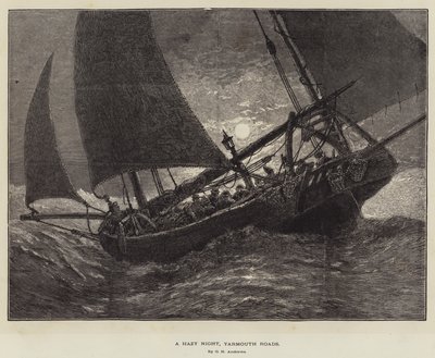 A Hazy Night, Yarmouth Roads by George Henry Andrews