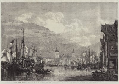 The Port, Bergen, Norway by George Henry Andrews