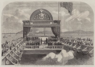 The Prince of Wales Laying the Last Stone of the Victoria Bridge over the St Lawrence by George Henry Andrews