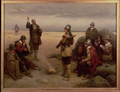 The Landing of the Pilgrim Fathers, 1620 by George Henry Boughton