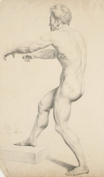 Untitled - Male Nude Copied from a Lithograph by George Henry Hall