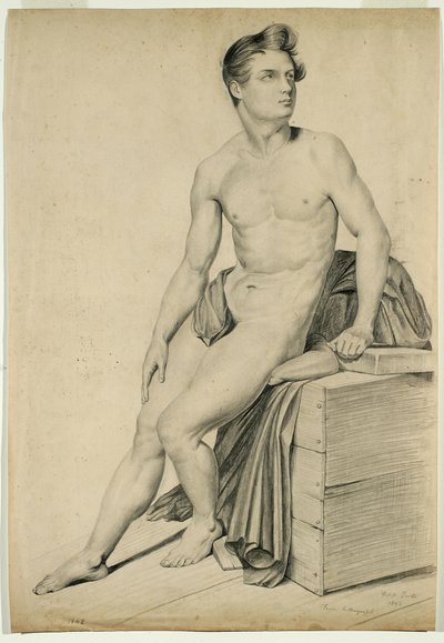 Untitled - Male Nude Copied from a Lithograph by George Henry Hall