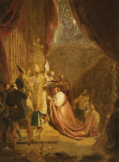 Wolsey Receiving the Cardinals Hat in Westminster Abbey by George Henry Harlow