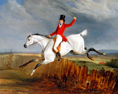Gentleman on his grey hunter by George Henry Laporte
