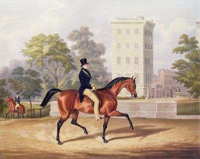 The Marquis of Anglesea on Horseback in Hyde Park, in His 80th Year, Engraved by J. Harris, 1847 by George Henry Laporte