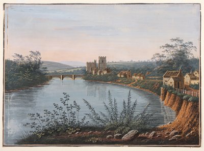 West Tanfield on the River Ure, Yorkshire by George I Cuitt