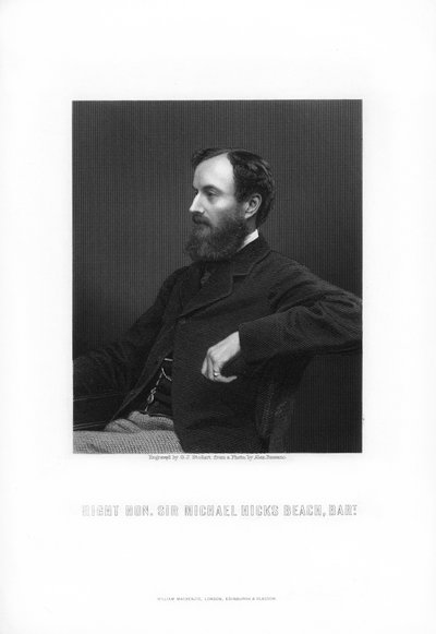 Michael Edward Hicks Beach, 1st Earl St Aldwyn, English statesman by George J. Stodart