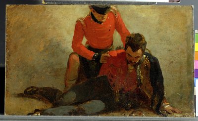 A Highlander, Black Watch Attending a General of Hussars, Possibly Lord Uxbridge: a Study for 