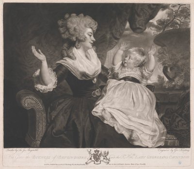 Her Grace the Duchess of Devonshire, and the Rt Honble Lady Georgiana Cavendish by George Keating