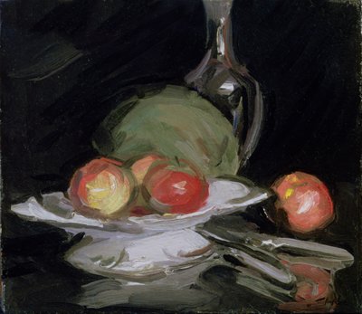 Still Life Bowl of Fruit, Melon and Carafe by George Leslie Hunter