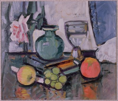 Still Life, Rose and Fruit by George Leslie Hunter