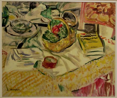 Still Life with a Basket of Vegetables by George Leslie Hunter