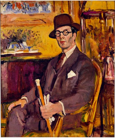 The Malacca Cane, a Portrait of Duncan Macdonald, Esq., Seated by George Leslie Hunter