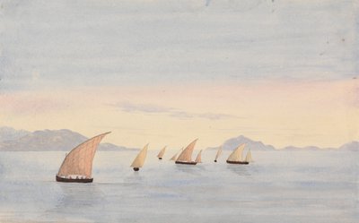Tarifa Point, Spain and Mons Abyla, Africa by George Lothian Hall