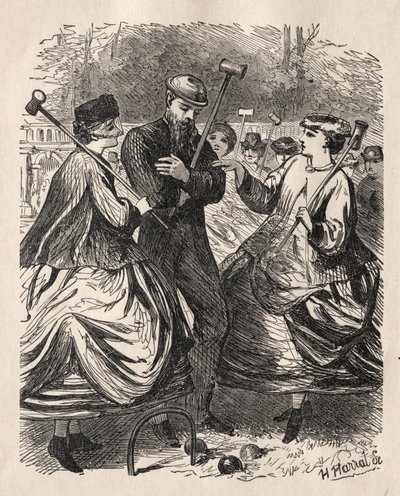 Our Croquet Party, 1864 by George Louis Palmella Busson Du Maurier