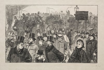The Living Stream at London Bridge (On the Bridge) by George Louis Palmella Busson Du Maurier