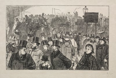 The Living Stream at London Bridge - On the Bridge by George Louis Palmella Busson Du Maurier