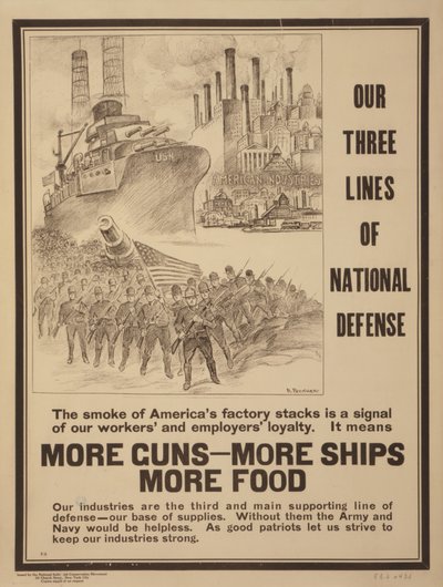 Our Three Lines of National Defense, by R. Peckner by Bartolome Esteban and studio Murillo