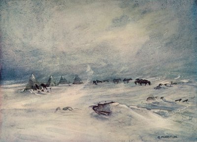 A Blizzard on the Barrier, c1908 by George Marston