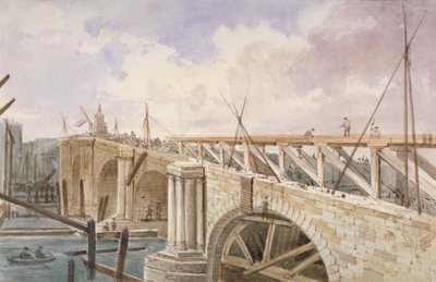 Demolition Work on Blackfriars Bridge, 1864 by George Maund