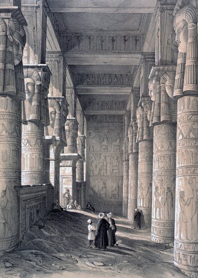 Interior of the Great Temple, Denderah, Egypt by George Moore