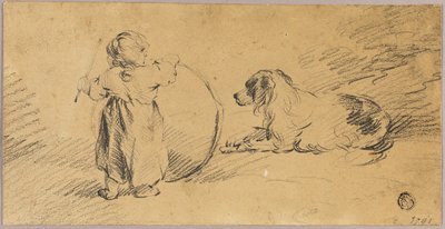 Child Playing with Ball and Dog by George Morland