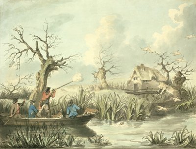 Duck Shooting, etched by Thomas Rowlandson, pub. by J. Harris by George Morland