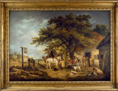 Landscape with Figures at the Door of an Inn by George Morland