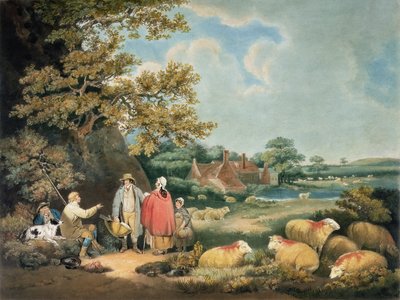 The Shepherds, engraved by William Ward, 1806 by George Morland