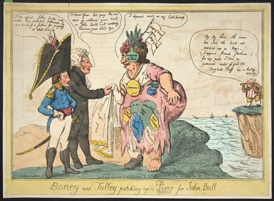 Boney and Talley patching up a piece for John Bull by George Moutard Woodward