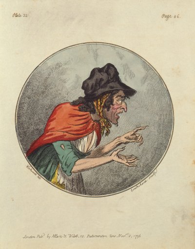 Cartoon of an Old Woman, etched by Isaac Cruikshank by George Moutard Woodward