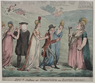 Mother Windsor with Four of Her Courtesans, Orders Her Girls to Arrest the Bishop of Durham and Duke of Queensbury, 1798 by George Moutard Woodward