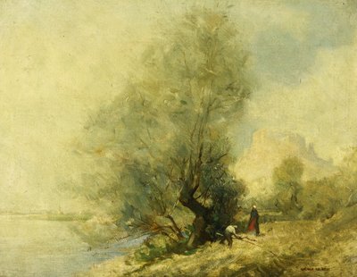 On the Seine near Chateau Gaillard at Les Andeleys between Rouen and Paris by George Murray