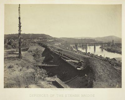 Defences of the Etawah Bridge, 1866 by George N. Barnard