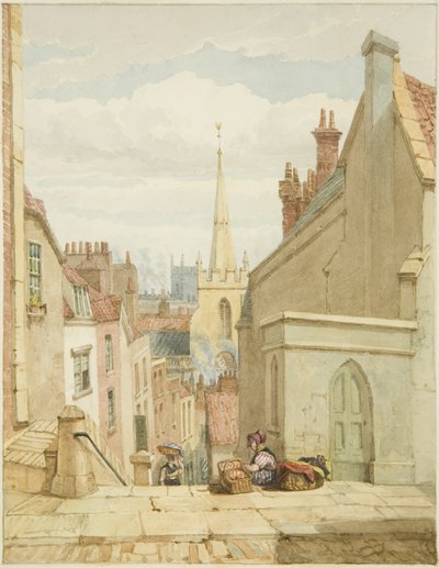 Queen Street [later Christmas Steps] by George Orleans Delamotte