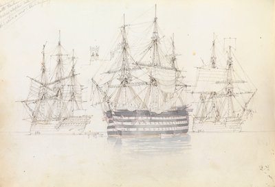 Sail exercise in Malta harbour by George Pechell Mends