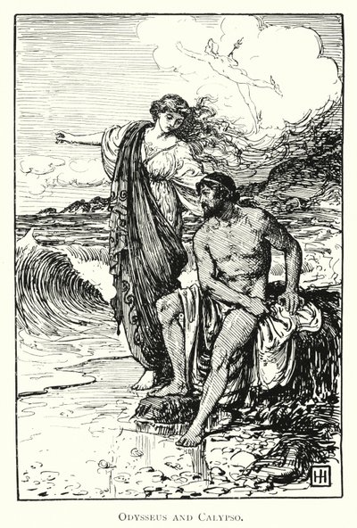 Odyssey: Odysseus and Calypso by George Percy Jacomb Hood