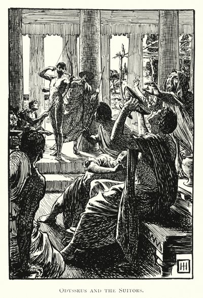 Odyssey: Odysseus and the Suitors by George Percy Jacomb Hood
