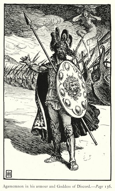 The Iliad: Agamemnon in His Armour and Goddess of Discord by George Percy Jacomb Hood