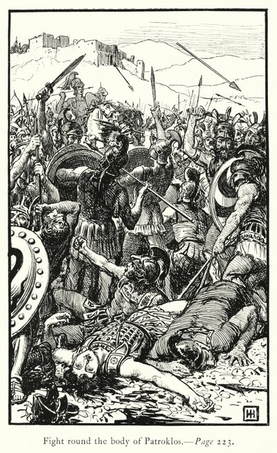 The Iliad: Fight round the body of Patroklos by George Percy Jacomb Hood