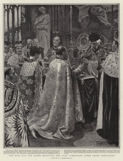 The King and Queen Receiving the Holy Communion After Their Coronation by George Percy Jacomb Hood