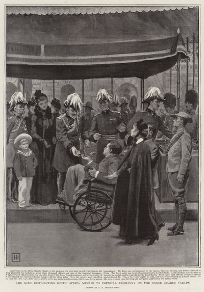 The King Distributing South Africa Medals to Imperial Yeomanry on the Horse Guards Parade by George Percy Jacomb Hood