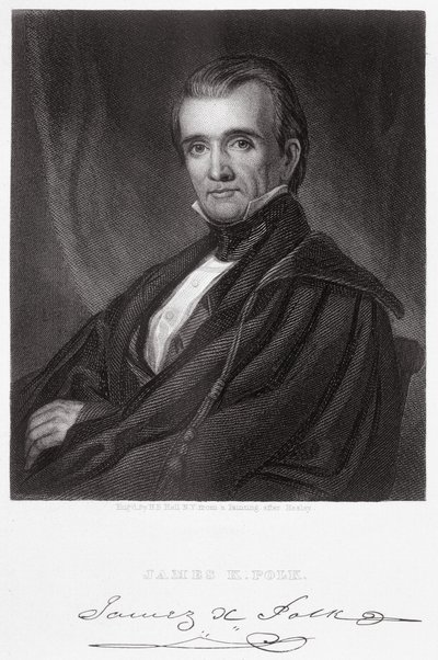 James Knox Polk, engraved by Henry Bryan Hall by George Peter Alexander Healy