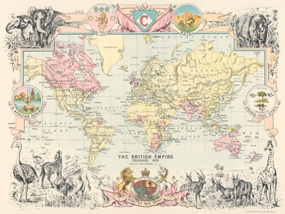 Map of the British world empire, from Castle Line Atlas of South Africa by George Philip