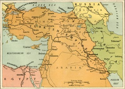 Map to Illustrate the Mesopotamian Expedition, 1919 by George Philip and Son Ltd